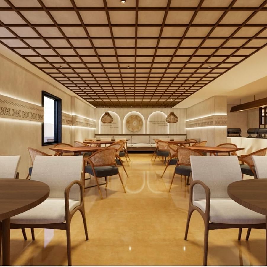 interiors of the restaurant at Hotel La Premier