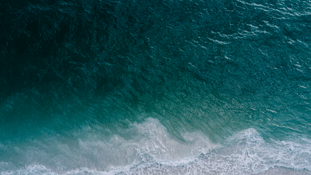 overhead view of a beach