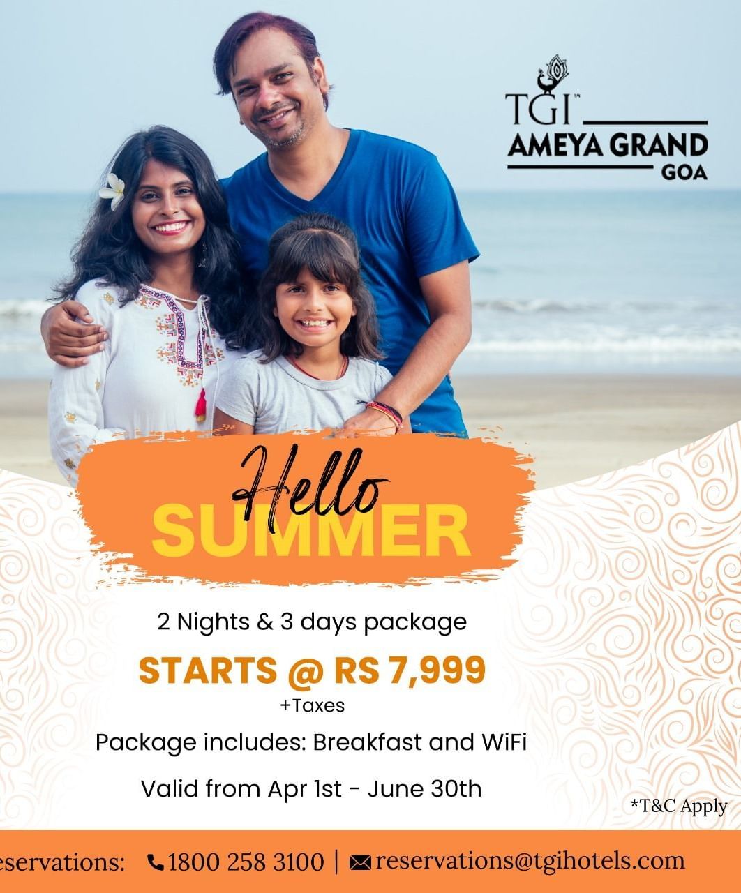 Summer offer banner at Ameya Grand Goa