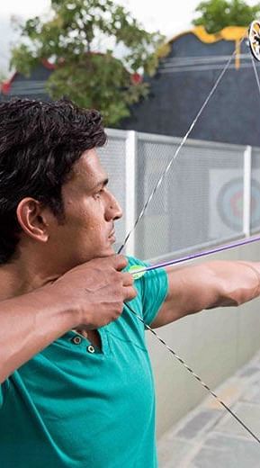 Archery game at Sahas Ramoji adventure park