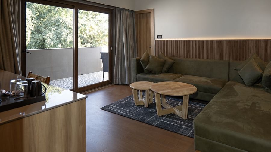 Overview of the living room inside the suite - The Cindrella Hotel, Siliguri