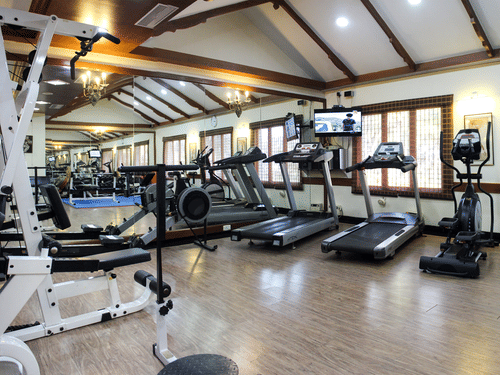 Gym equipment in a gym