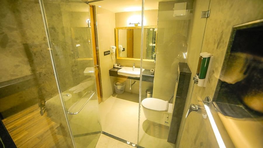 Washroom of Superior Balcony Room at Grand Palace, Yercaud