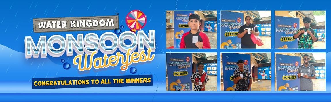Water Kingdom Monsoon Waterfest winners celebrating with their prizes. Congratulations to all the winners of the event!