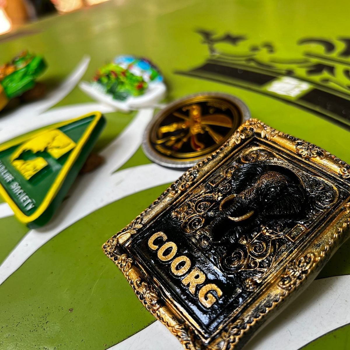 Coorg souvenirs placed on a table - Evergreen County