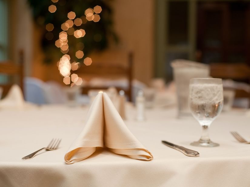 shallow focused image of a napkin placed on a table