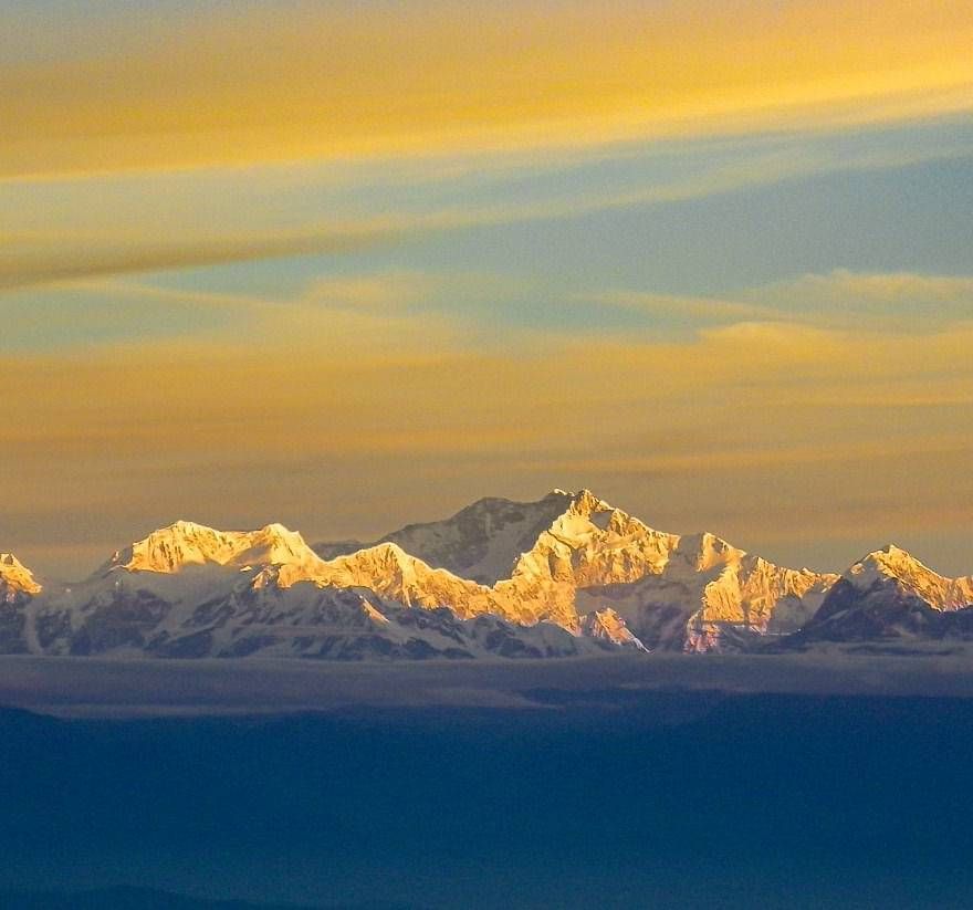 A scenic view of the snowy hills.