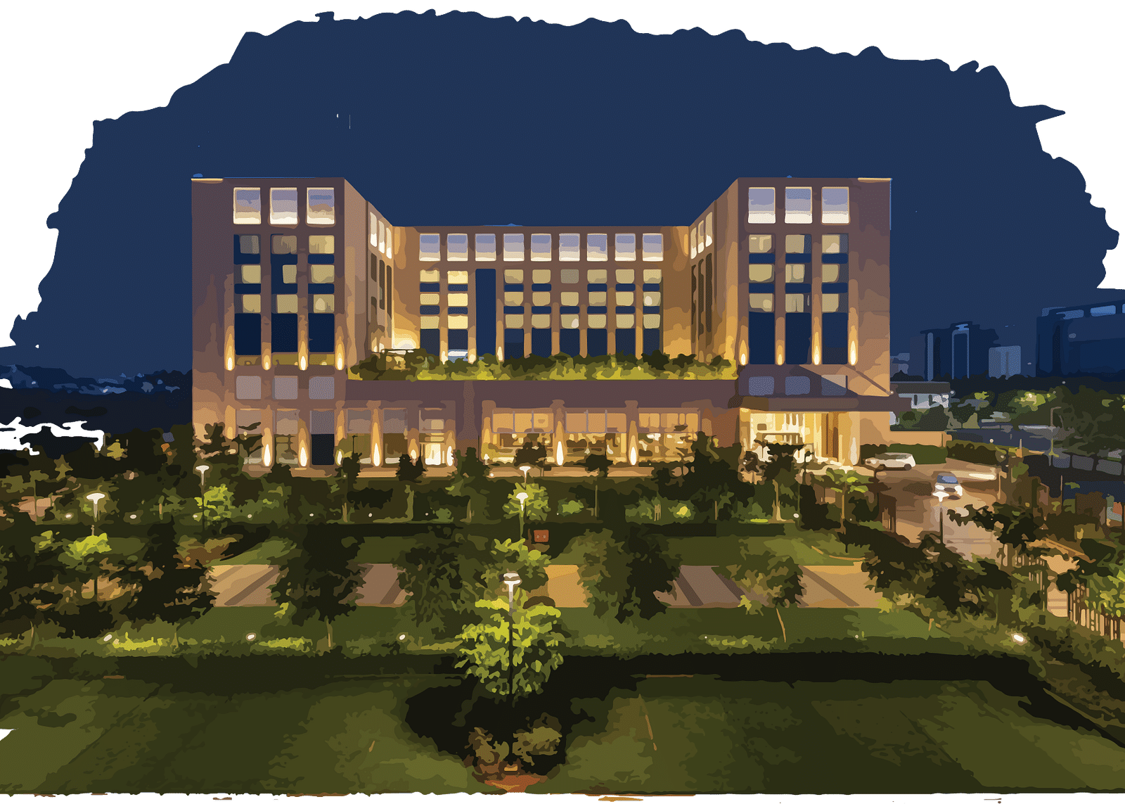 An illustration of the facade image of Grand Madurai by GRT Hotels & Resorts