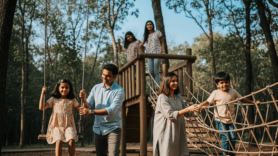 Ziplining and rope activities at adventure resorts near Mumbai