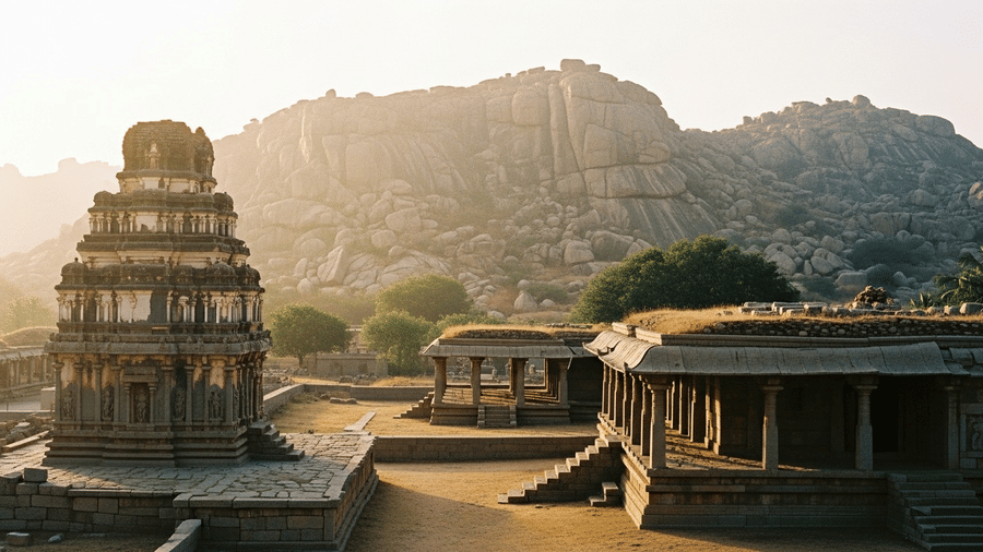 Peaceful winter travel in Hampi