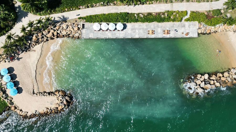 An aerial view of a beach  - Alibu Resort Nha Thrang