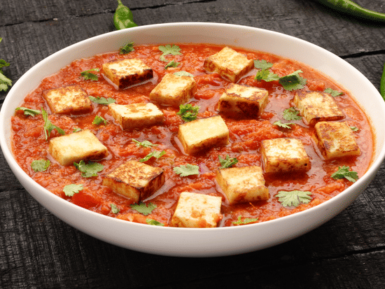 Butter paneer masala served in a bowl