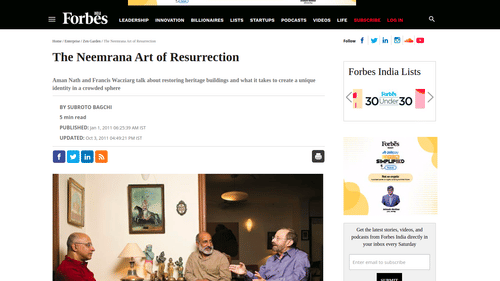 article about the Neemrana art of resurrection