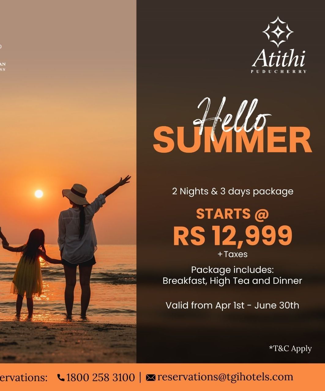 Summer offer banner at Athithi 