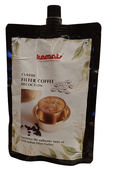 A tube of classic coffee decoction with Kamats logo on the top