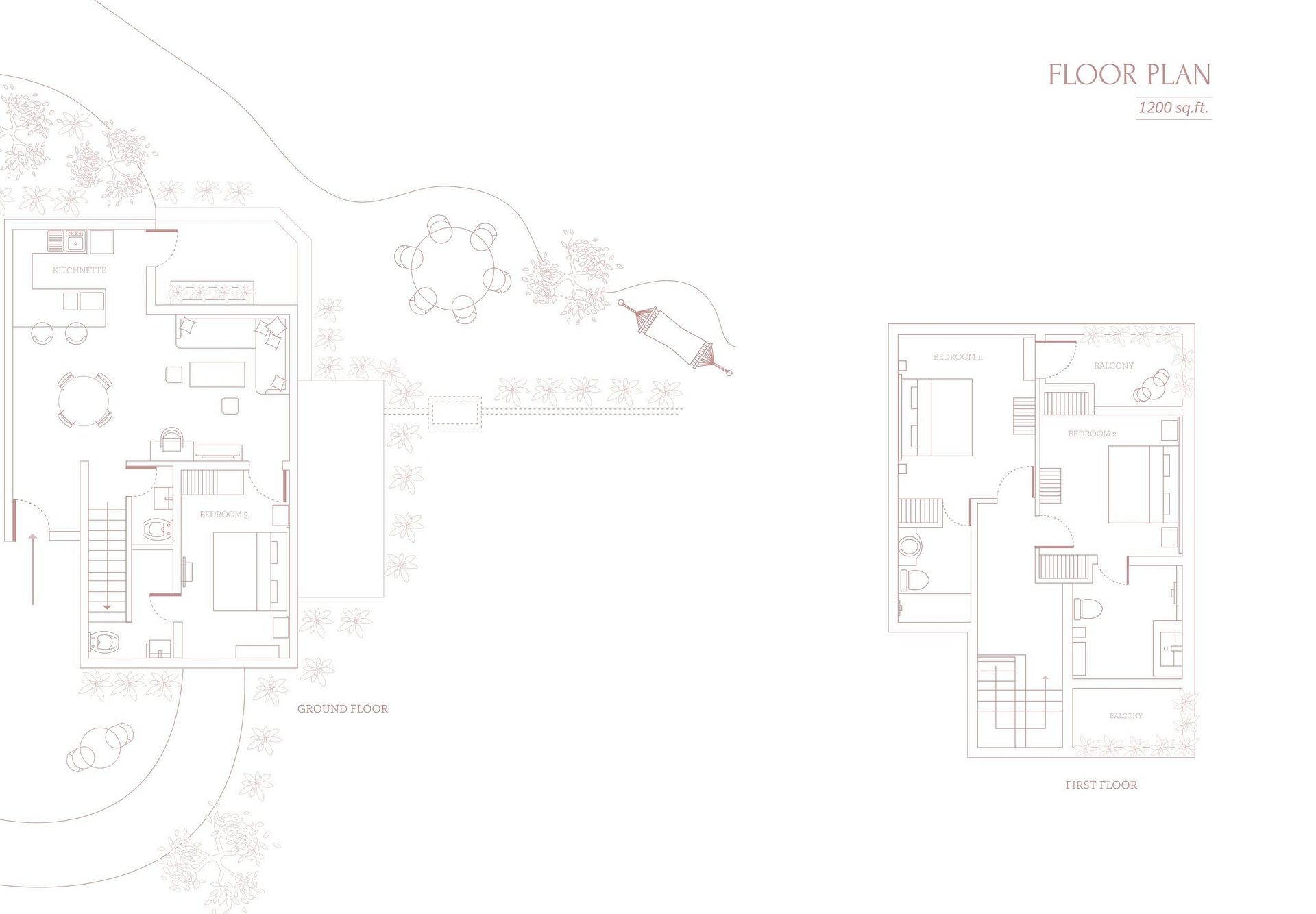 Site plan layout showing the property map and structures within Karma Chalets.