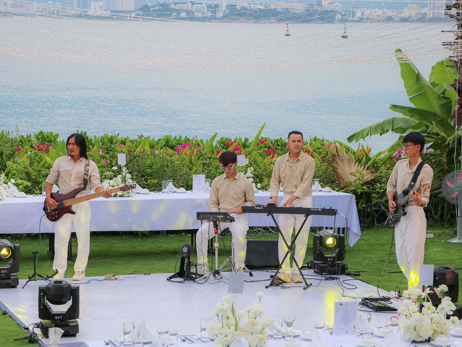 Another view of a  band playing in our lawn by the bay used for weddings - Alibu Resort Nha Trang