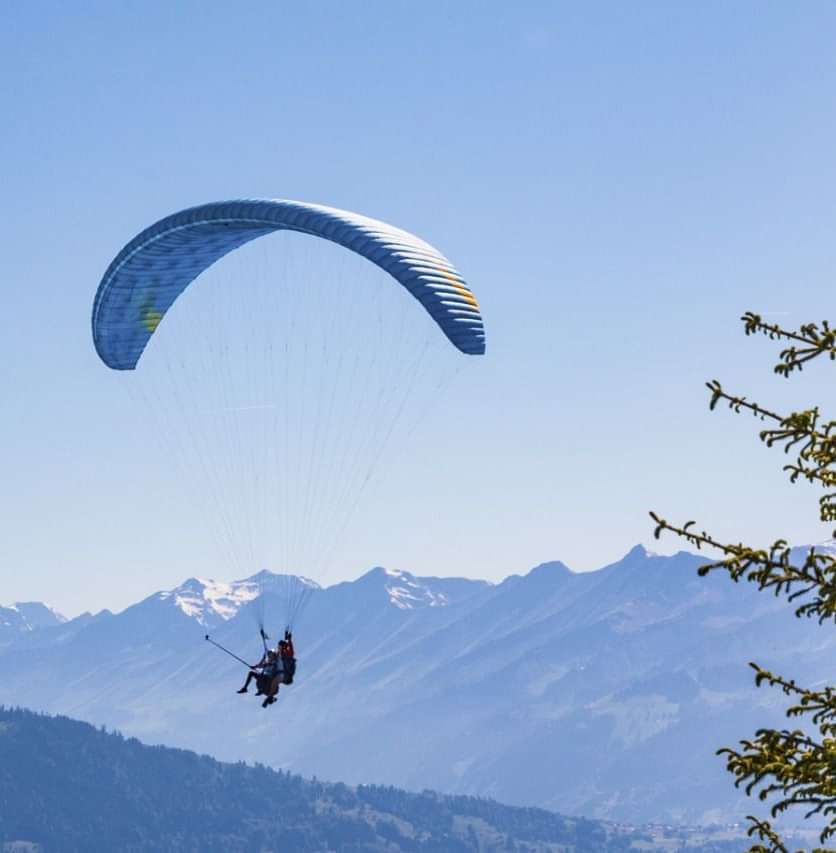 A view of person paragliding.