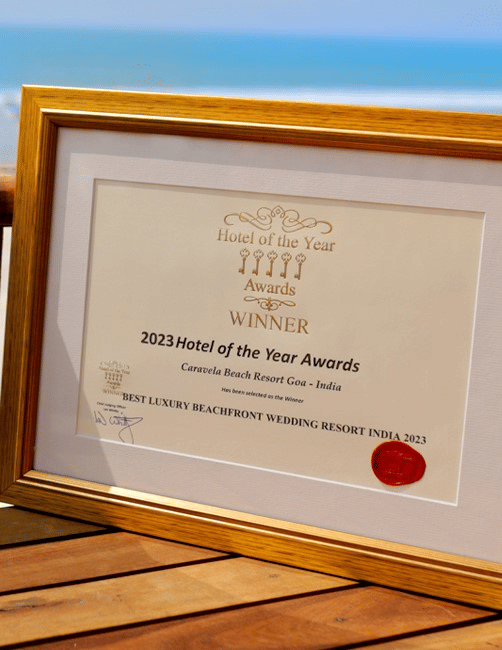 a certificate given to Caravela Beach Resort Goa