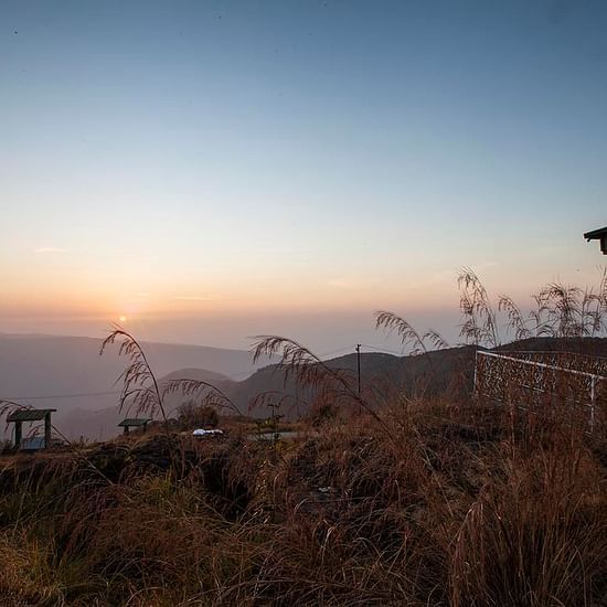 Sunset view mountain shack