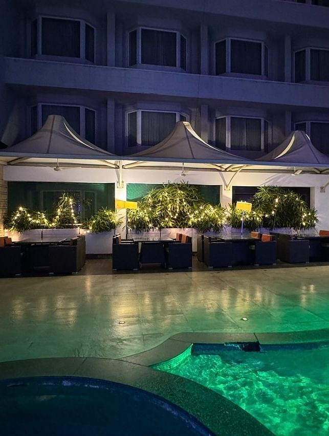 Night View of the Pool at Cenneys Gateway