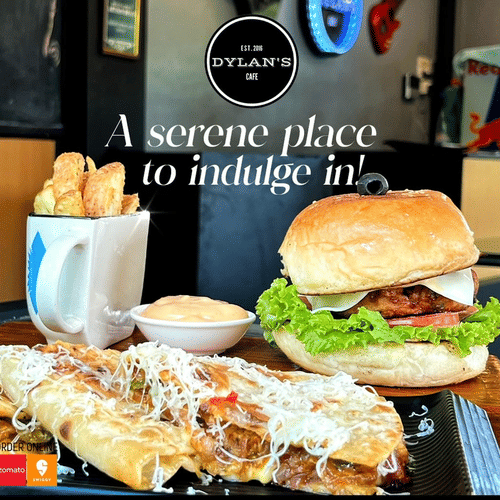 A serene place to indulge in, a prompt, written in the backdrop of various fast food in Dylan's Cafe
