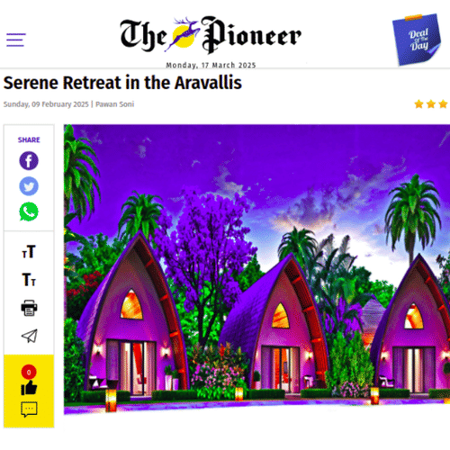 Digital feature on The Pioneer highlighting the serene retreat experience at Ananta.