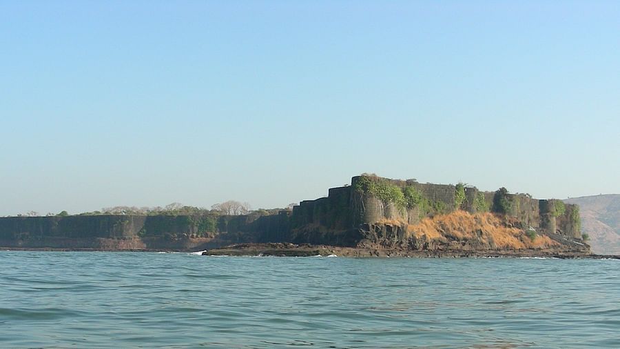 an image of Suvarnadurg fort surrounded by water - Location of Lotus Eco Beach Resort, Murud