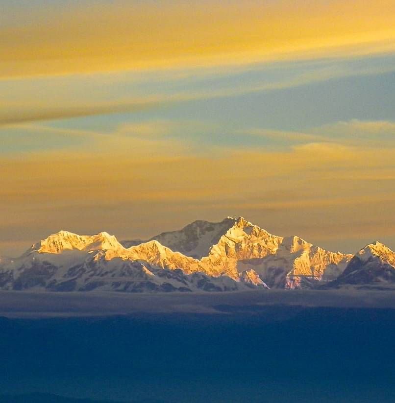 A scenic view of the snowy hills.