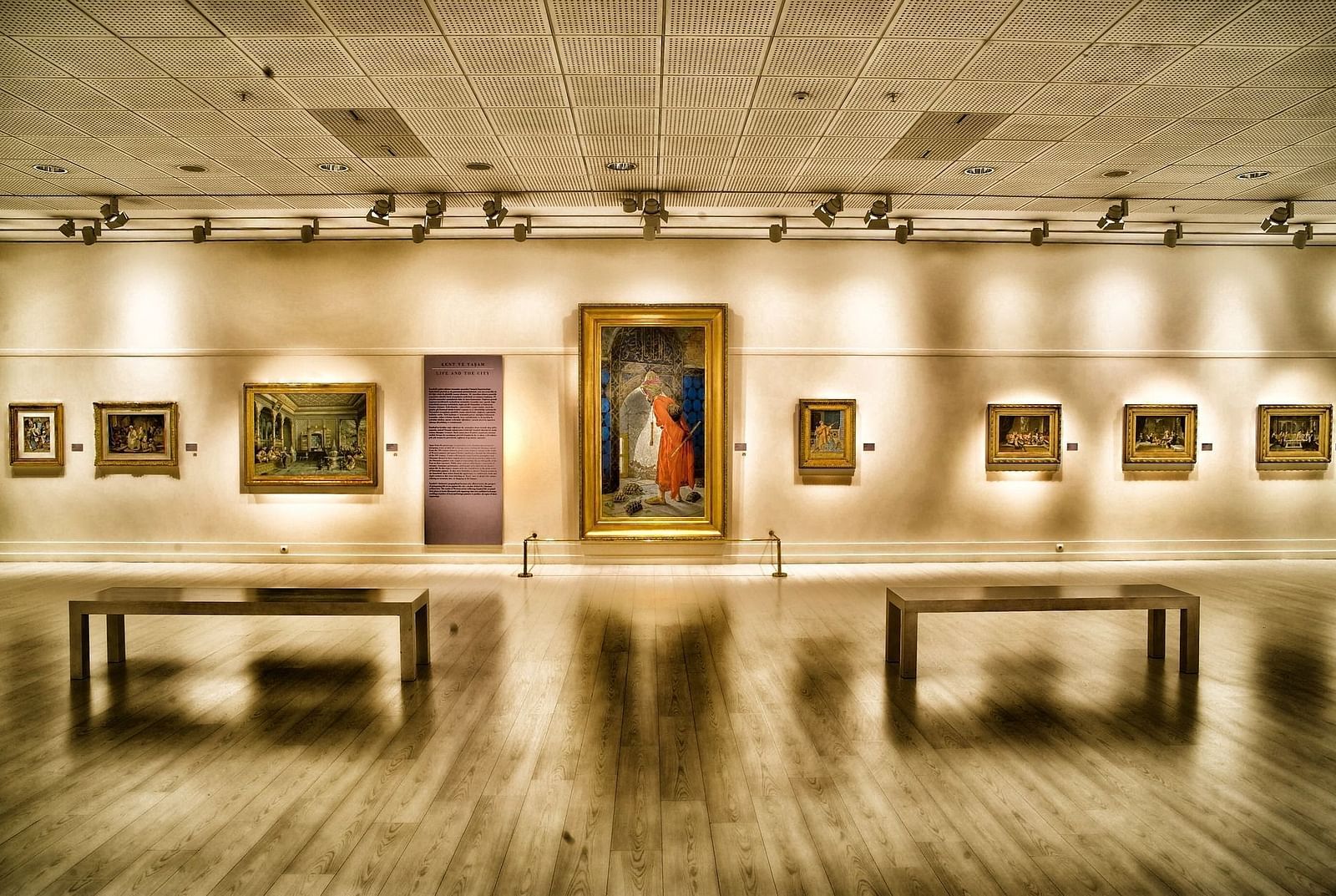 Diverse range of artwork presented in an art gallery