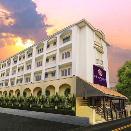 The facade of The Residency Hotel in Karur