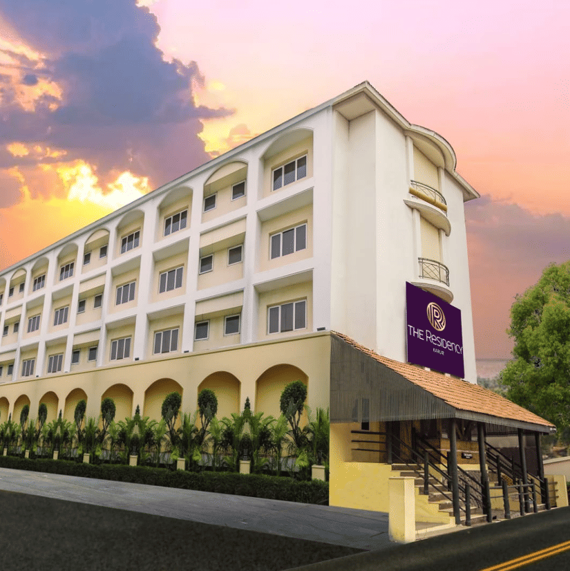 The facade of The Residency Hotel in Karur
