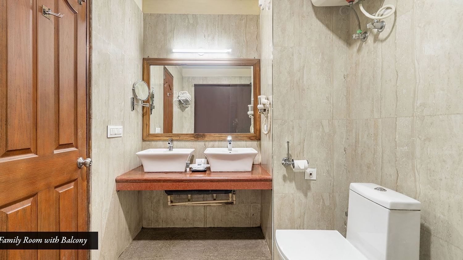 Vanity area in a washroom at Summit Barsana Resort & Spa, Kalimpong