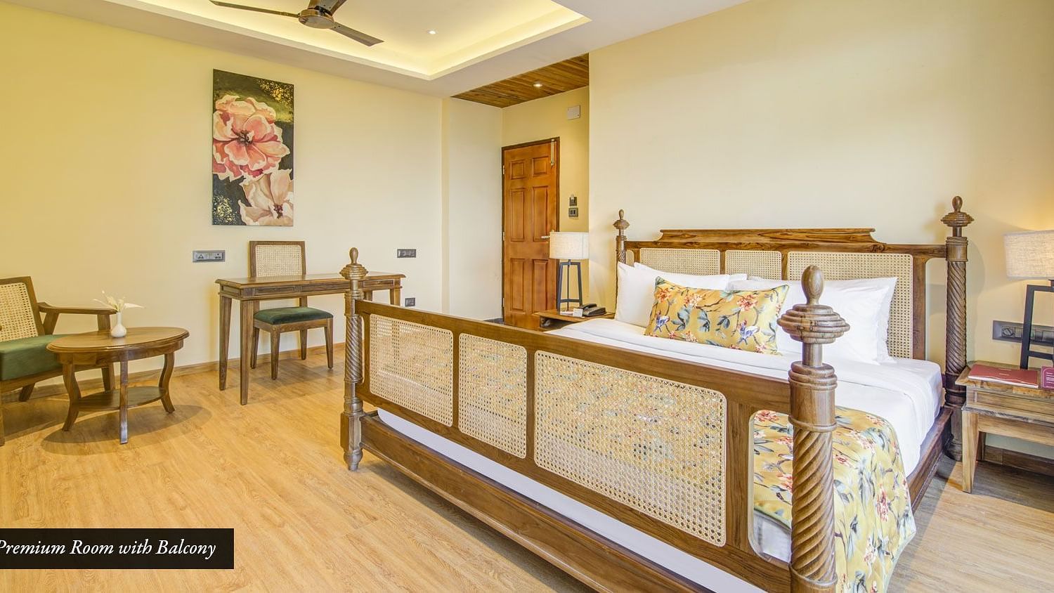 Premium room at Summit Barsana Resort & Spa, Kalimpong with a double bed