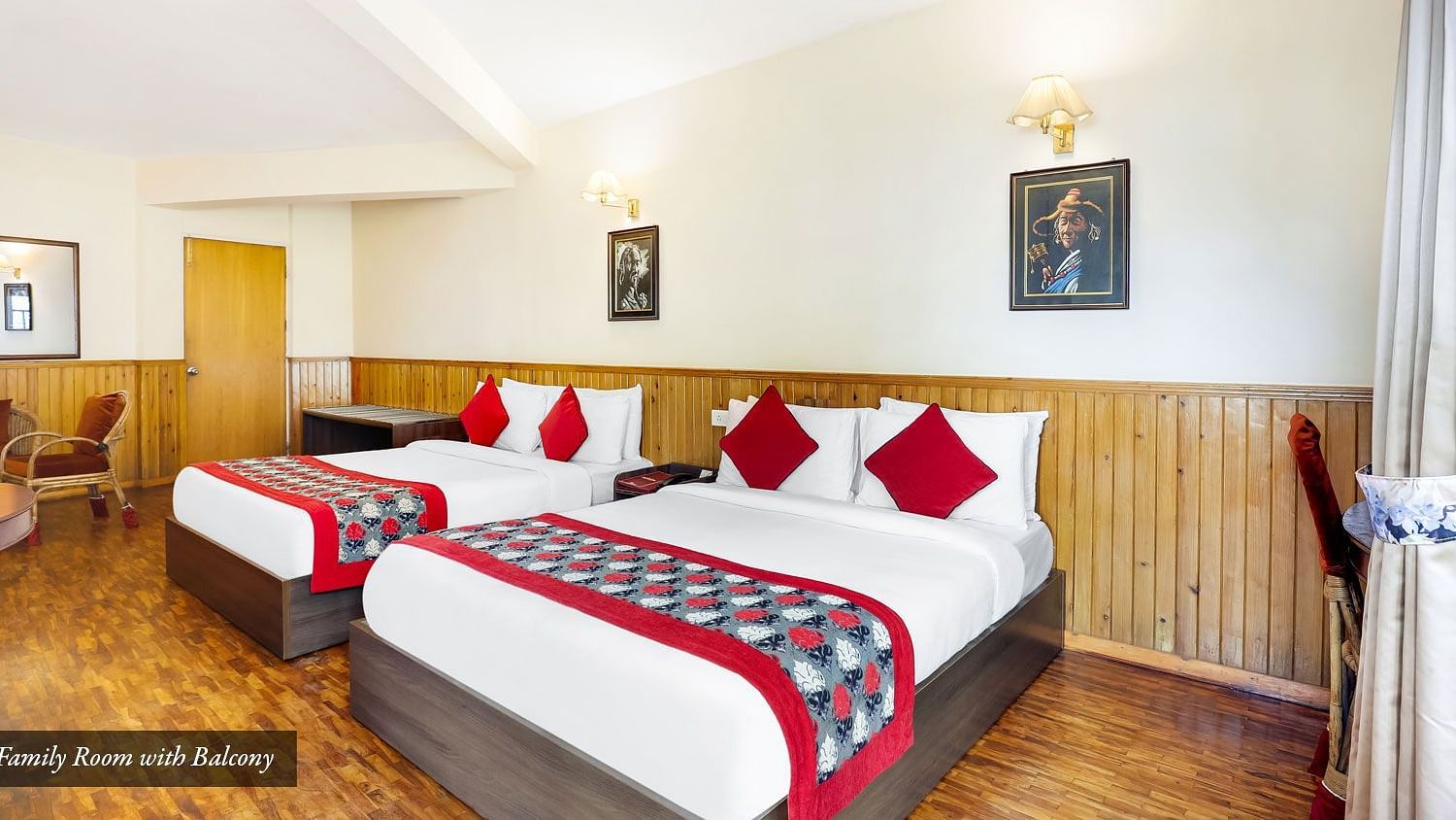 A side view of two beds in a room | Summit Newa Regency & Spa, Pelling