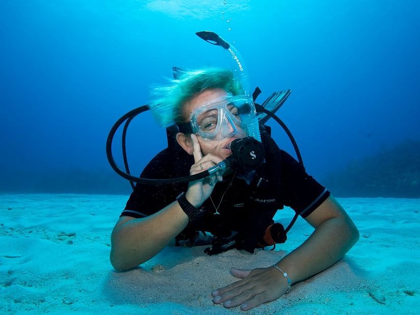 Rescue page master scuba diver button