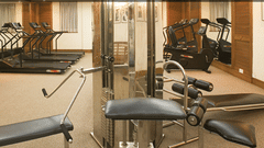 An overview of the The Retreat Club with many fitness equipments at The Retreat Hotel and Convention Centre, Madh Island