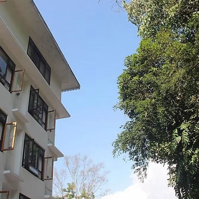 Facade view with a tree oppposite the hotel - Ecotel Chiminda kbj2lz