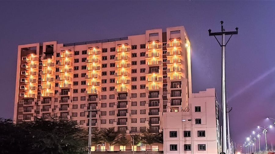 Facade image of Starlit Suites, Tirupati in the night