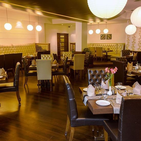 seating area at Ginger, a Shillong restaurant