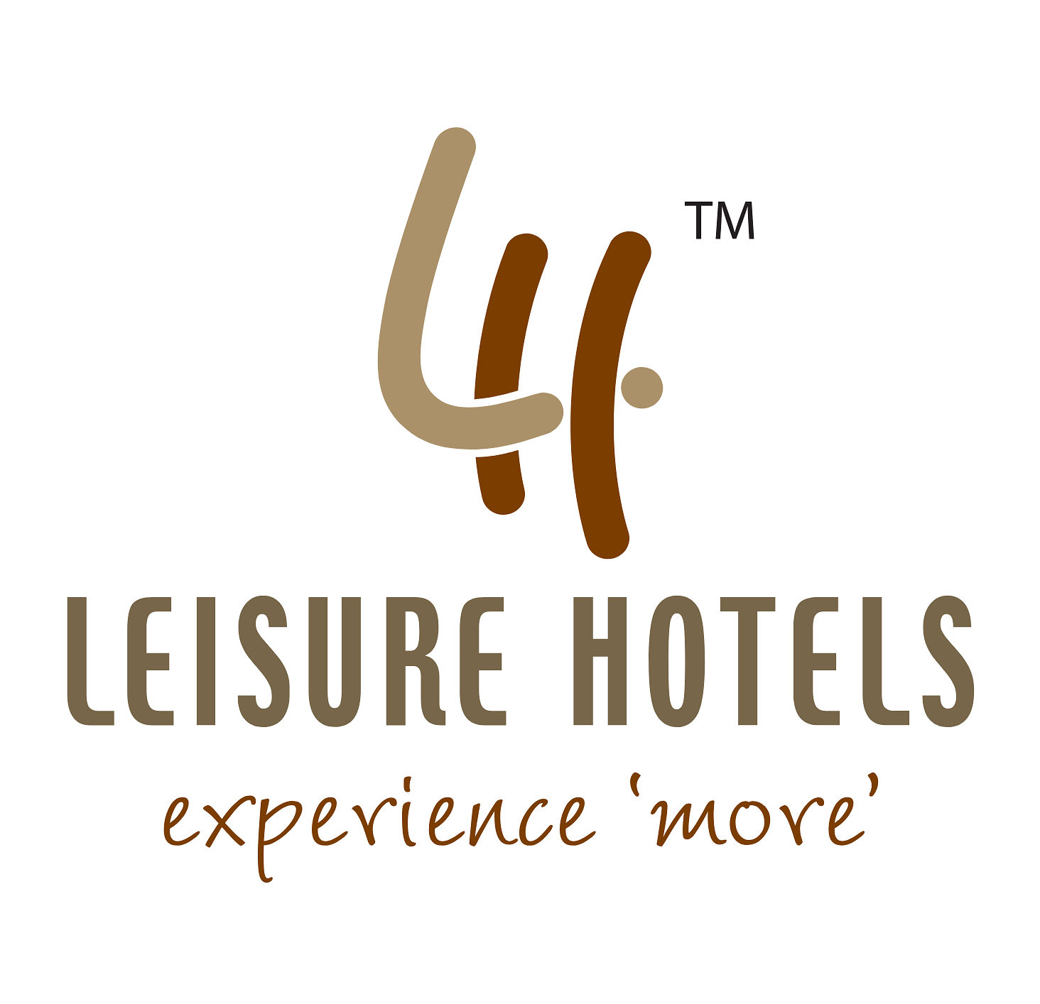A stylised logo with a text reading Leisure Hotels, with the tag line experience 'more.