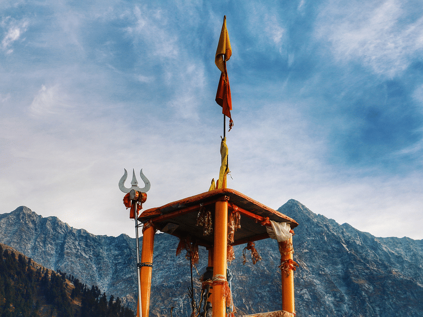 Indian temple amidst the mighty mountains