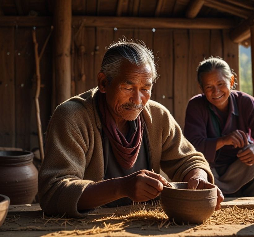 AI generated image of artisans working on some pots