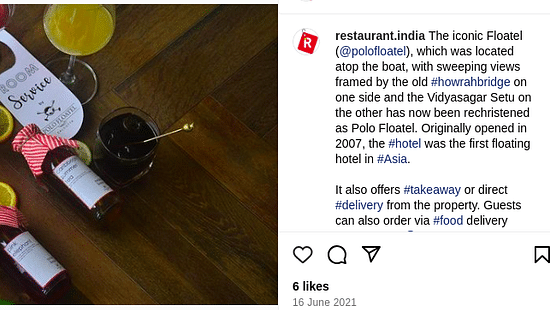 An instagram post regarding the hotel.