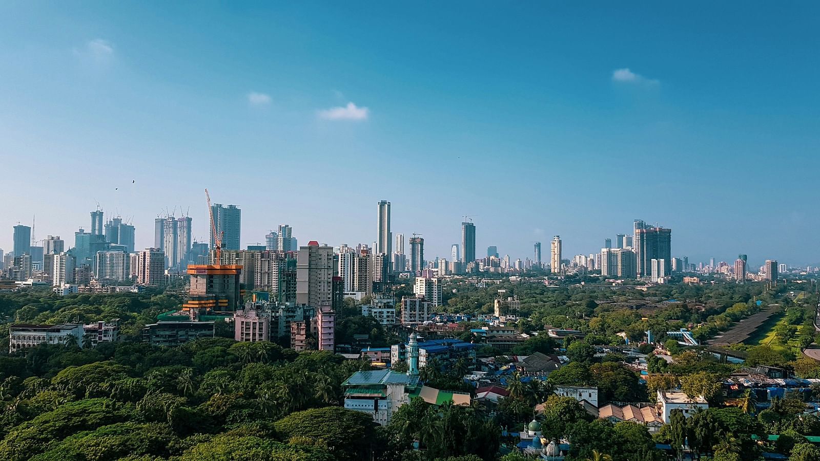 An image of a skyline with tall buildings