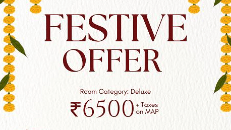 Festive offer at The Orchid Hotel Pune for deluxe rooms featuring various inclusions and benefits at ?6500 + taxes.