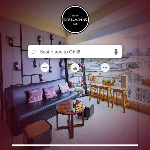 Best cafe to chill prompt with the interior of Dylan's cafe in the backdrop