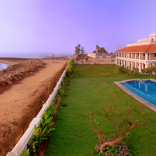 Facade image of The Bungalow on the Beach one of the best hotels in Tranquebar, Tamil Nadu
