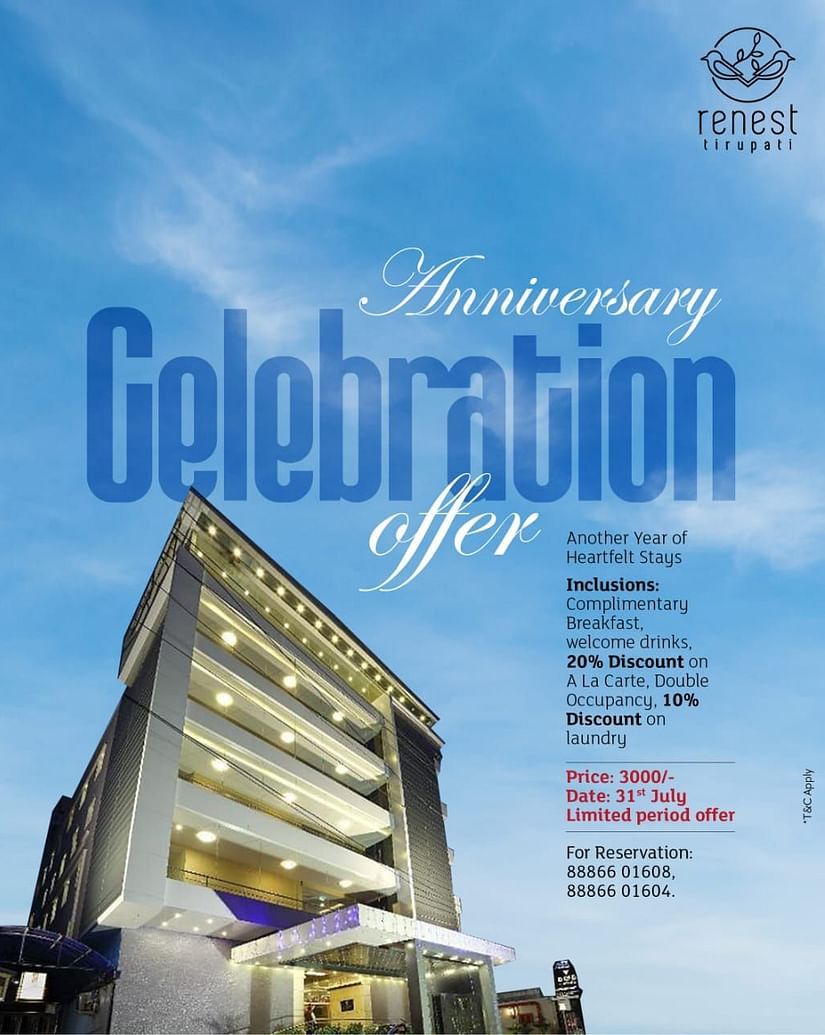 Anniversary Celebration Offer at Renest Tirupati