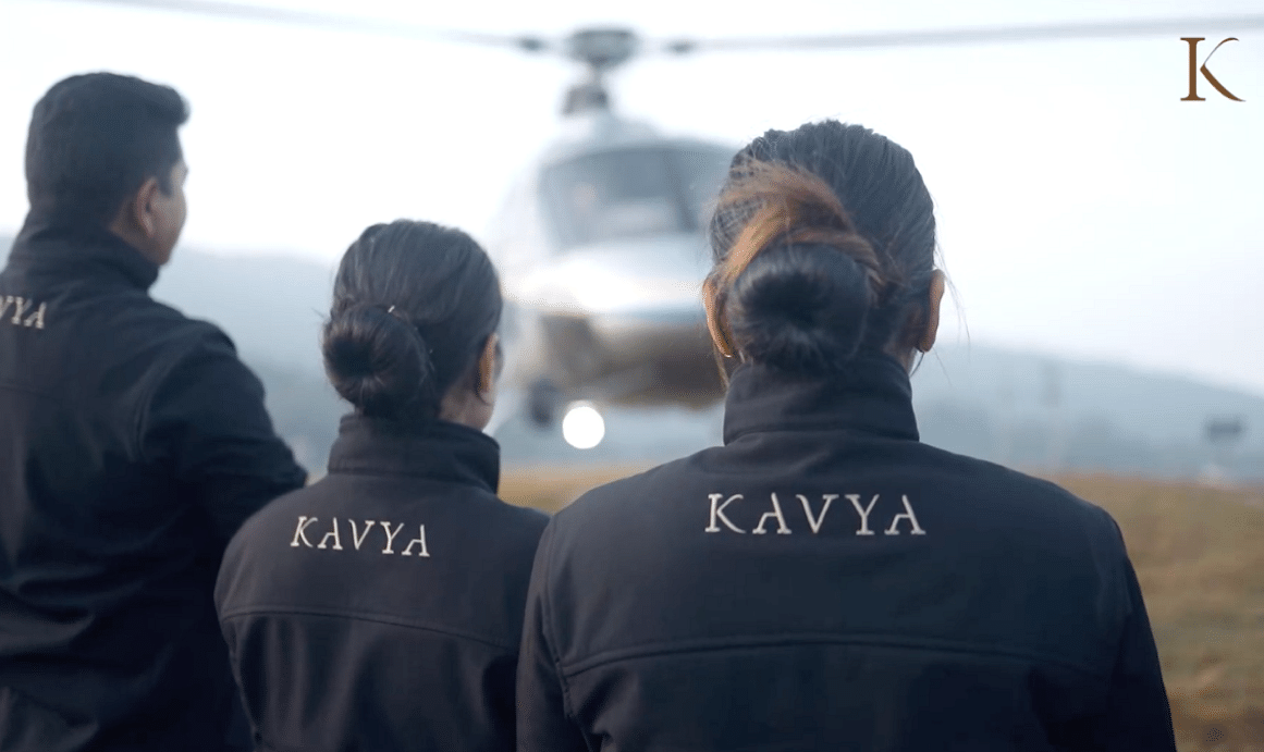 Three staff members wearing Kavya jersy, representing the hotel | Kavya Resort and Spa, Nagarkot